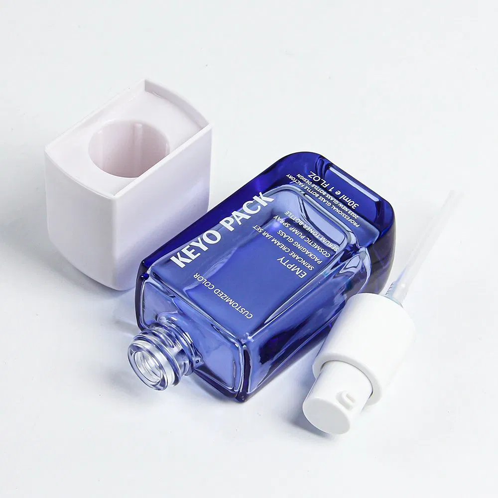 Custom Glass Empty 30ml 50ml Serum Foundation Lotion Skincare Cosmetic Bottle