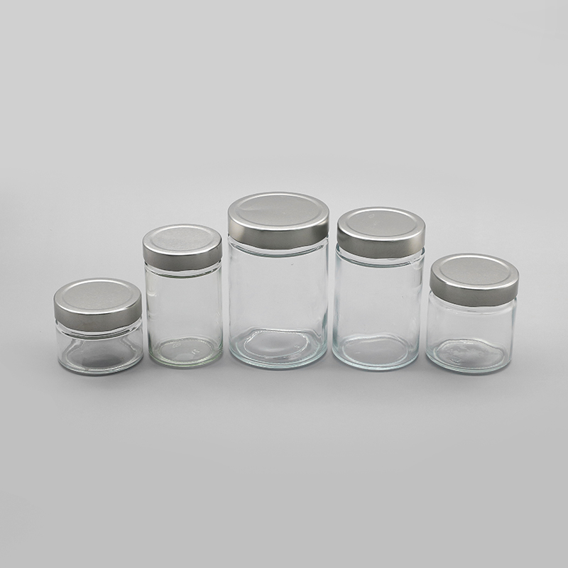 Empty Flint Round Container Storage Glass Jar 100g 120g 150g 180g 200g 240g 300g 500g 750g 1000g Jar Frasco De Vidrio Honey Pickle Jam Food Candle Jar