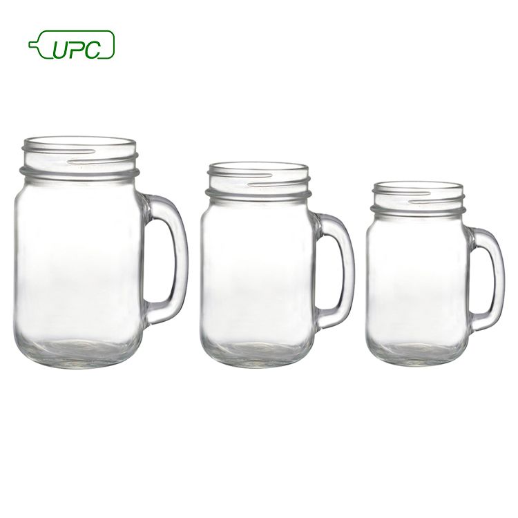 Colored Pineapple Style Glass Mason Beverage Mug with Handle 500ml/450ml