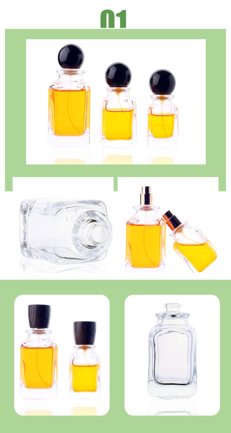 Square Empty Perfume Glass Bottle