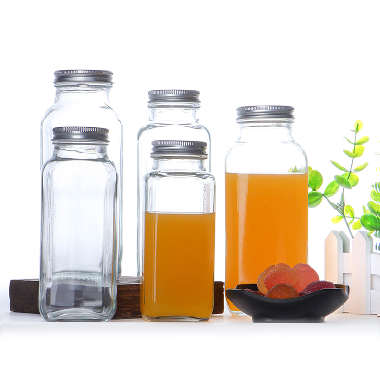 BPA Free 100ml 250ml 350ml Flat Custom Logo Yogurt Jelly Milk Botella De Vidrio for Juice