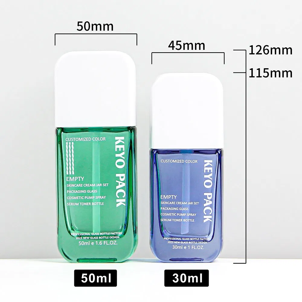 Custom Glass Empty 30ml 50ml Serum Foundation Lotion Skincare Cosmetic Bottle