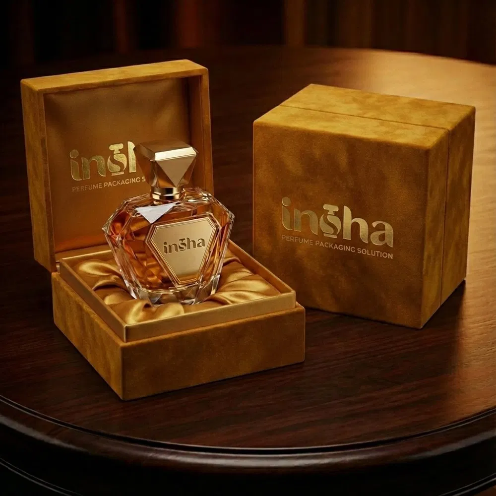 Wholesale High End Custom Logo Zamac Cap Designer Vintage Style Handmade Glass Empty Crystal Perfume Bottles with Spray Pump and Box Packaging