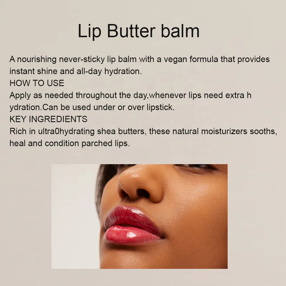 Private Label Lip Balm Packaging Vegan Shea Butter Glossy Lip Butter Balm for Fall Seasons