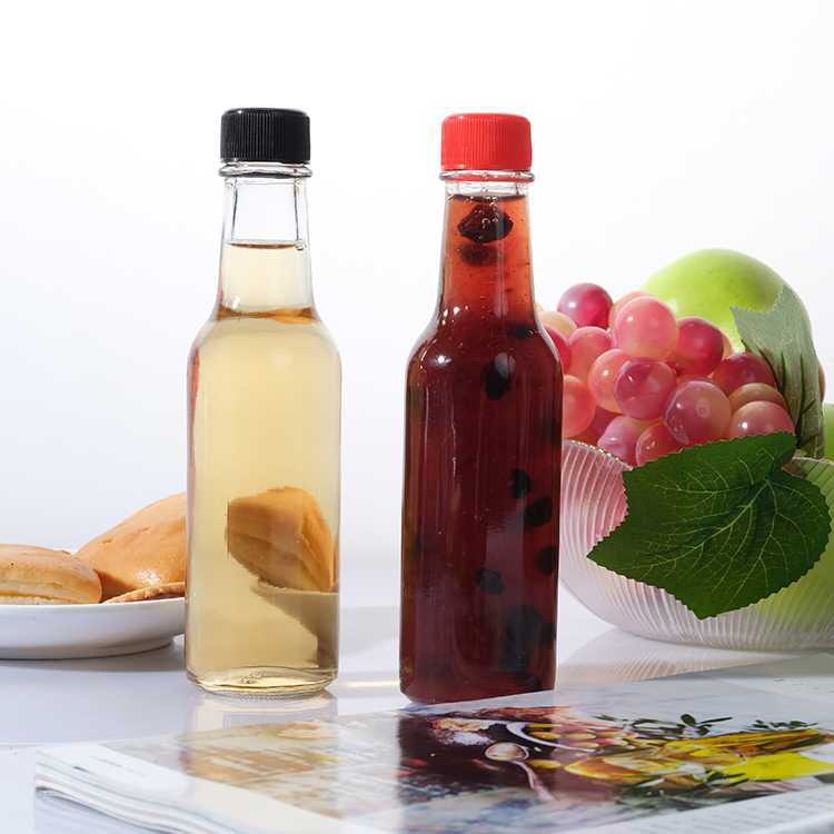 Sauce Bottle 150ml Round Shape Glass Bottles Hot Sauce Glass Seasoning Bottle