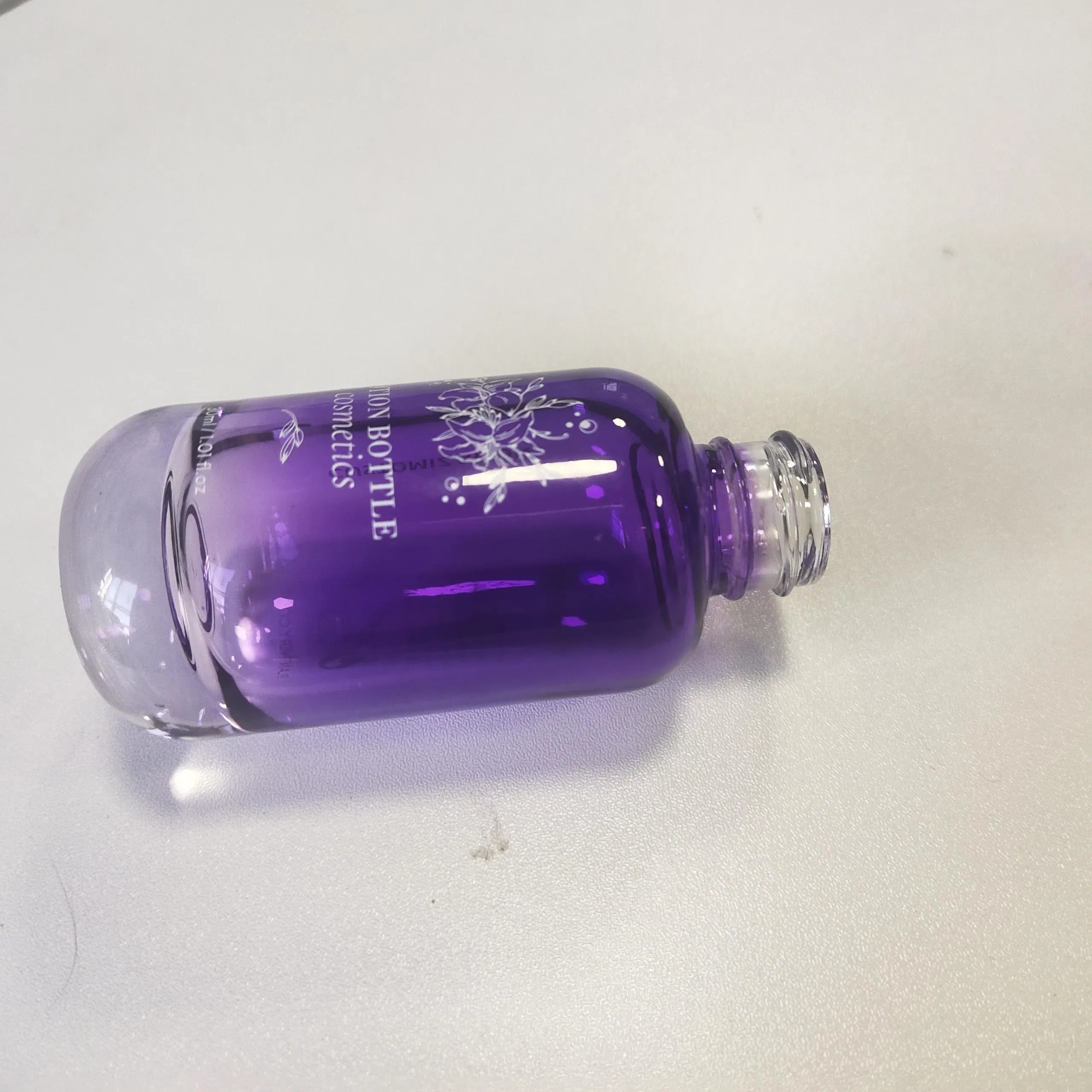 Elegant Purple Glass Lotion Bottles 30ml