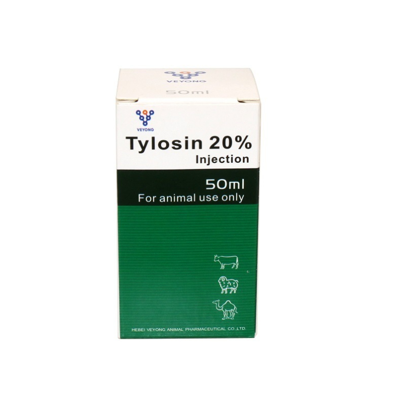 Veterinary Drugs Chemicals 20% Tylosin Injection 50ml Glass Bottle Tylosin Tartrate 20% for Sheep Medicine