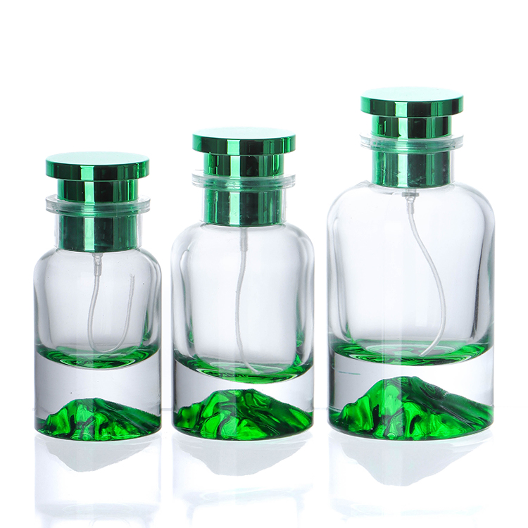 Wholesale 30ml 50ml 100ml Empty Luxury Flat Round Spray Fragrance Bottle Black Refillable Perfume Glass Bottle