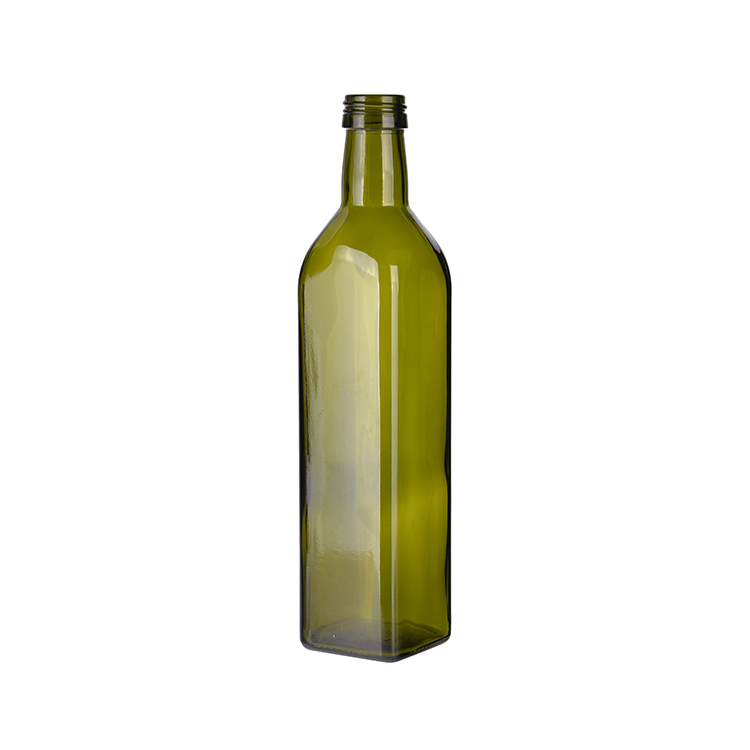 Food Grade 250ml 500ml 750ml 1L Square Glass Bottle for Olive Oil