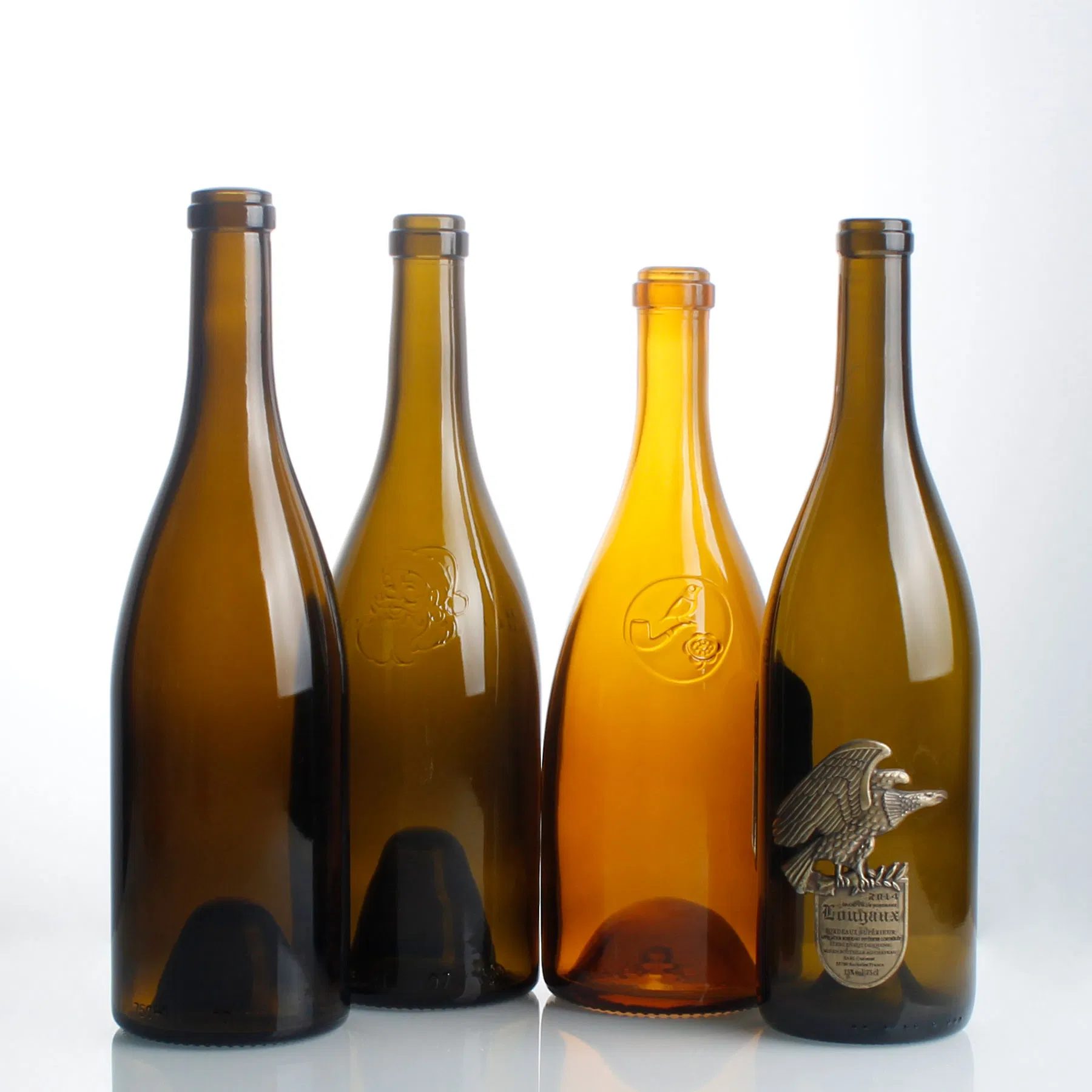 Price Wholesale Custom187ml 375ml 750ml 1.5L Classic Green Clear Burgundy Claret Bordeaux Fruit Sparkling Still Empty Packaging Wine Glass Bottle