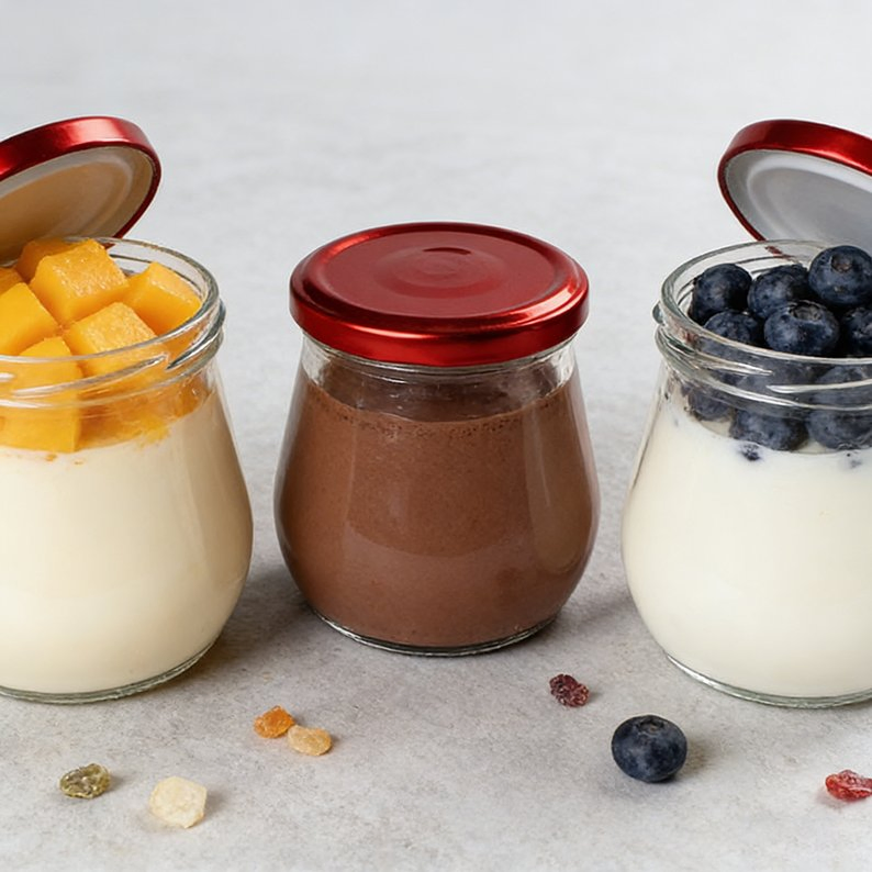 Round Honey Jar Food Storage Glass Jar Jelly Honey with Metal Lid