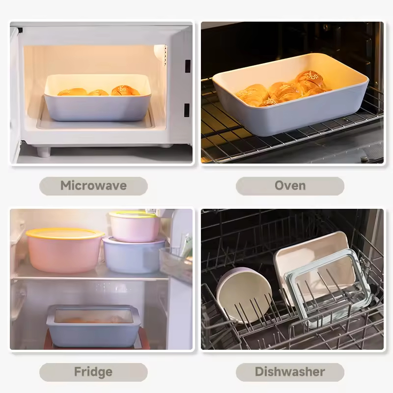 Glass Meal Containers with Lid for Food Storage for Lunch Boxes