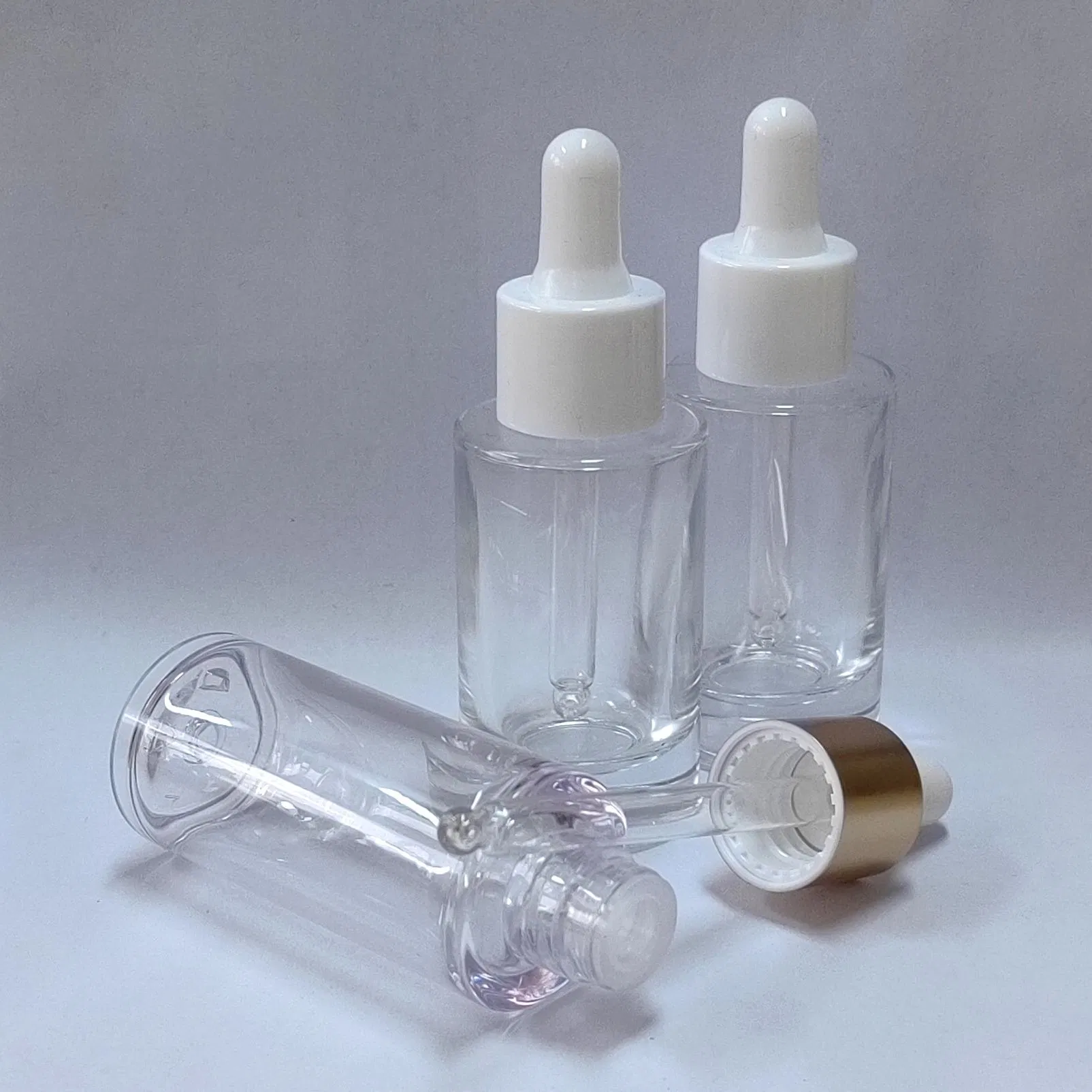 15/30/50ml Glass Dropper Bottle with Twist Cap Cosmetic Packaging