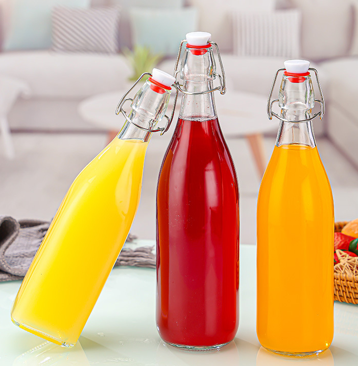 Premium 1000ml Food Grade Clear Glass Water Bottle