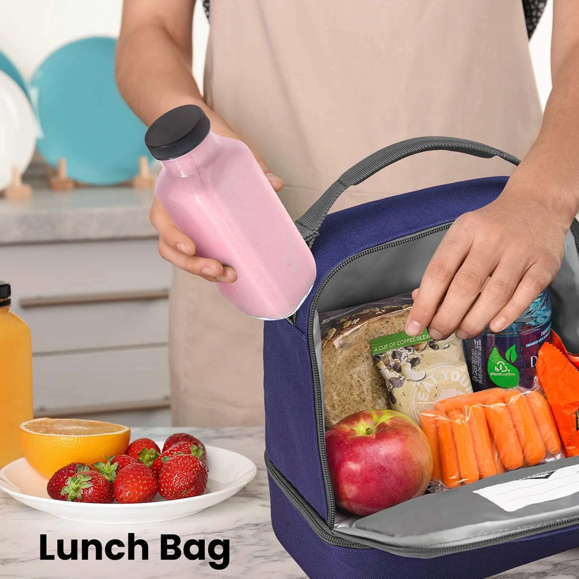 Empty Reusable Juice Beverage Containers with Tamper Evident Lids Pet Clear Juice Bottles with Cap Juicing Bottles Reusable Glass Containers