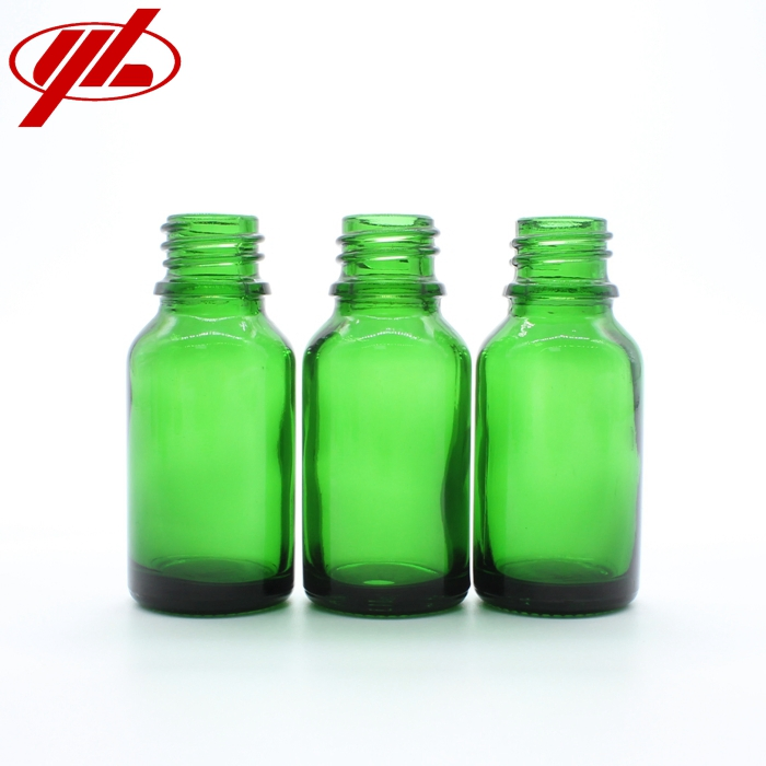 15ml Green Color Cosmetic Essential Oil Soda Lime Glass Bottle Packaging