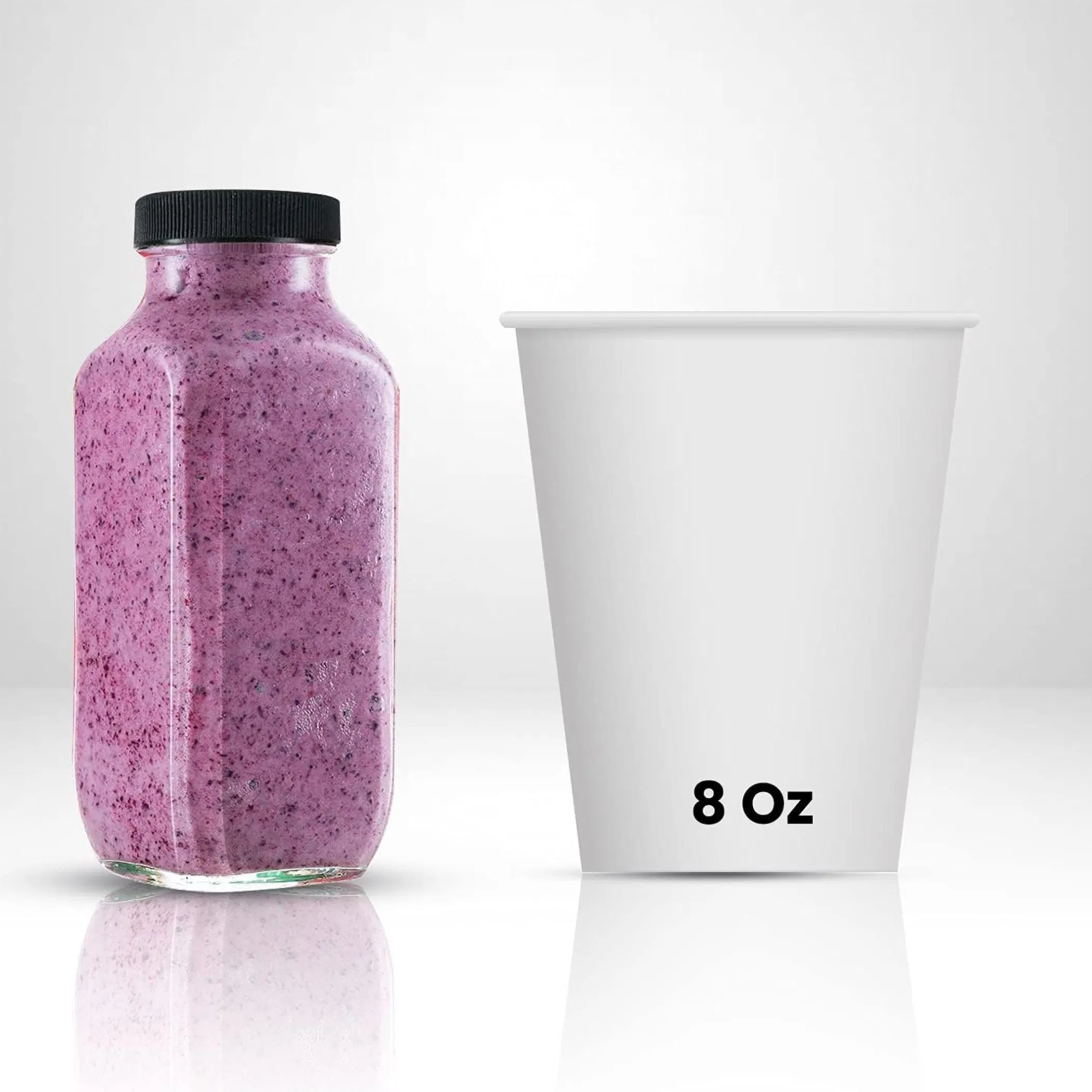 Empty Reusable Juice Beverage Containers with Tamper Evident Lids Pet Clear Juice Bottles with Cap Juicing Bottles Reusable Glass Containers