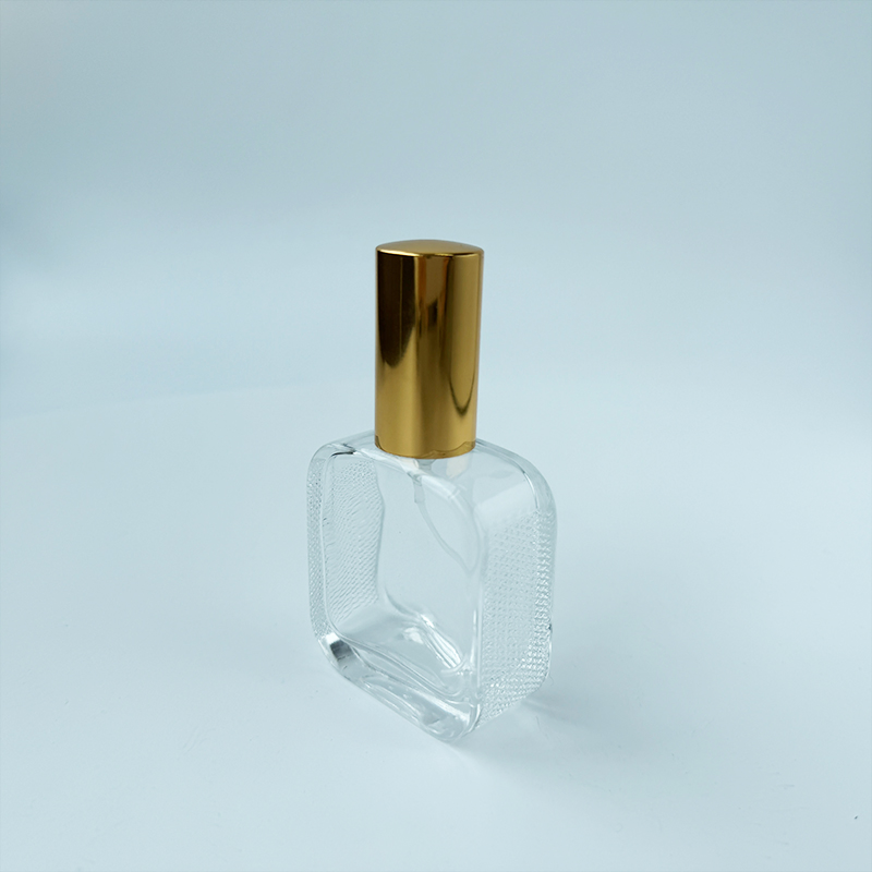 Reusable Rectangle Shape Clear Glass Perfume Bottles with Fine Mist Spray Pump