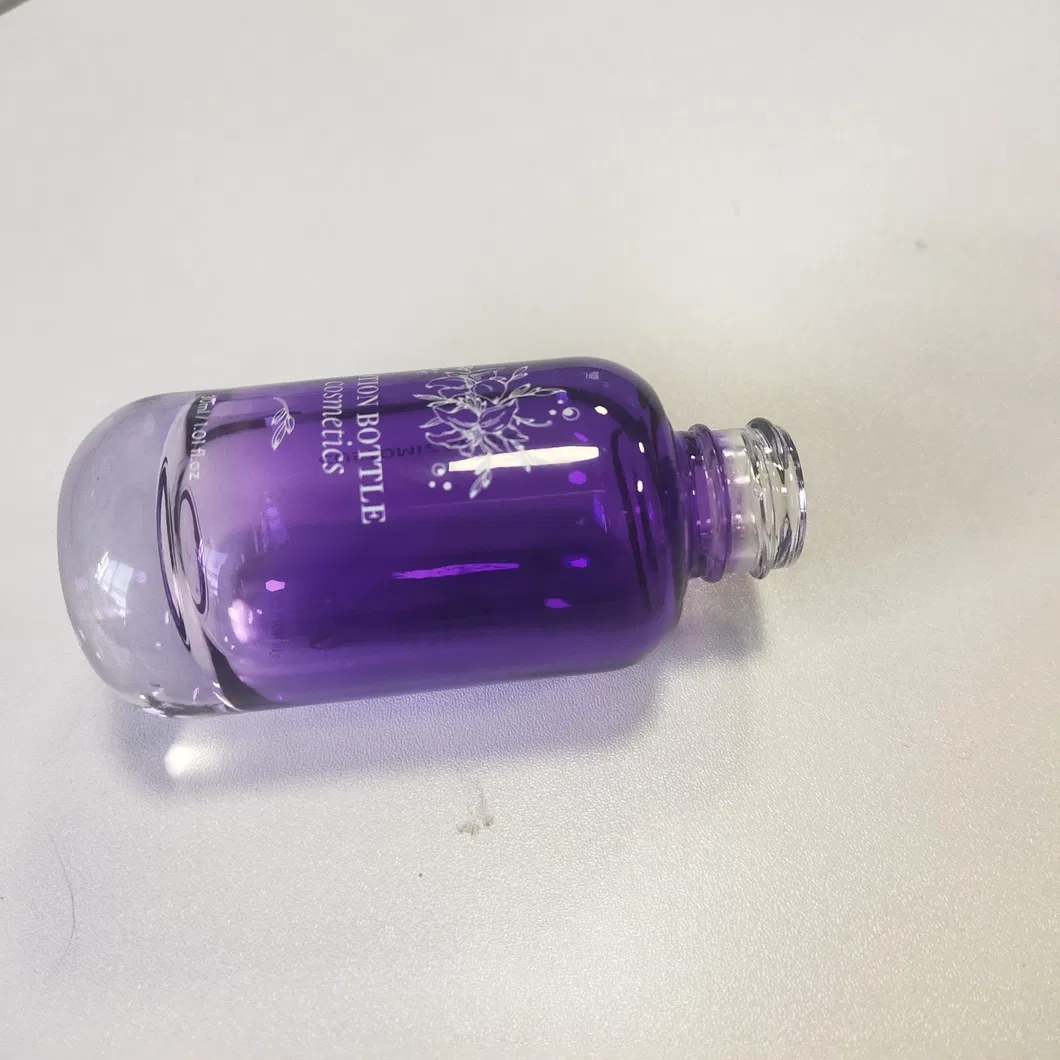 Elegant Purple Glass Lotion Bottles 30ml