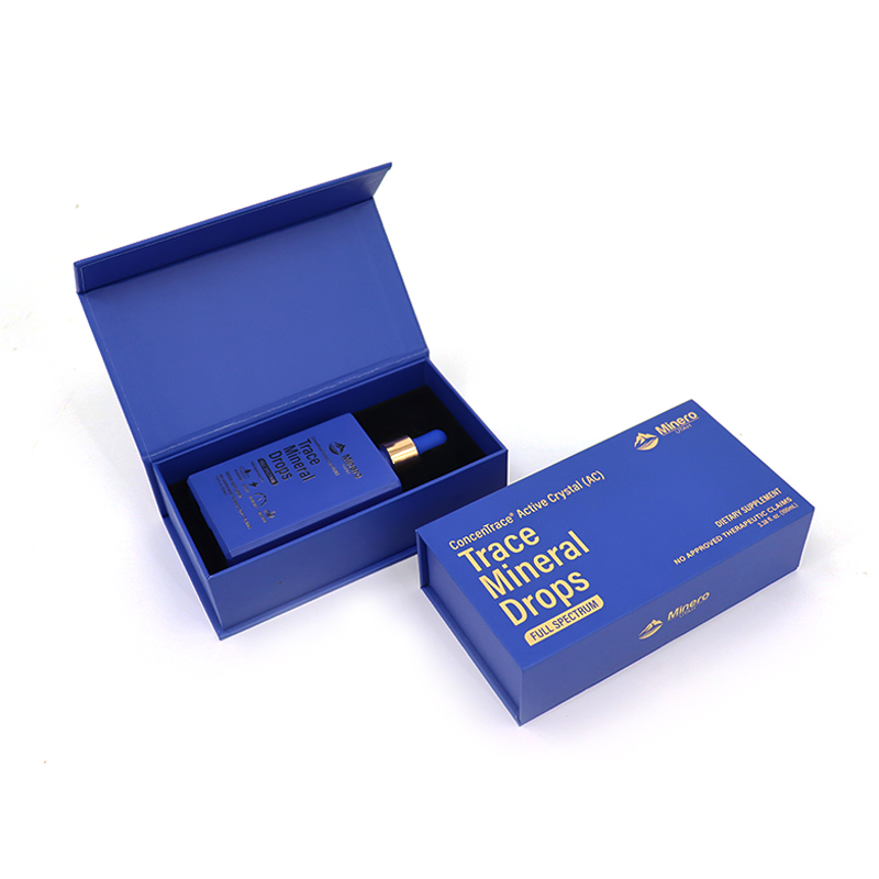 Custom Navy Blue 100 Ml Luxury Flat Square 50ml Navy Blue Essential Oil Dropper Bottle Rectangle Skin Care Serum Dropper Glass Bottle 100ml with Box