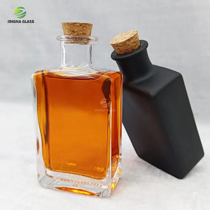 Flat Square Glass Bottle