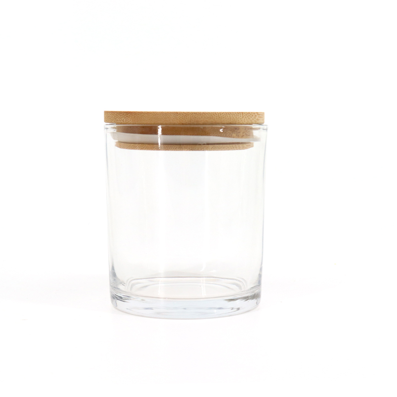 Premium Luxury Empty Frosted Matte Glass Candle Jars Container with Bamboo Wood Cork Lid 8oz 10oz