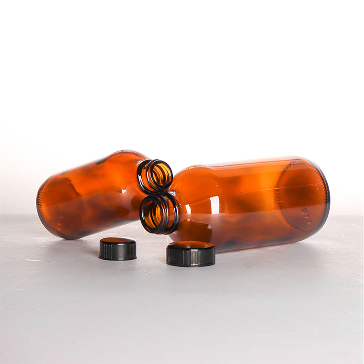 Fashion Brown Boston Lotion Botella De Vidrio Glass Boston Bottle