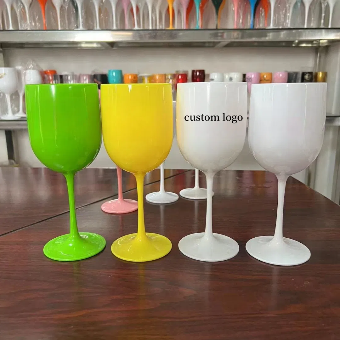 480ml 16oz BPA Free Reusable Customized Colored Plastic Champagne Glass Food Grade Dishwasher Safe Unbreakable Wine Cup