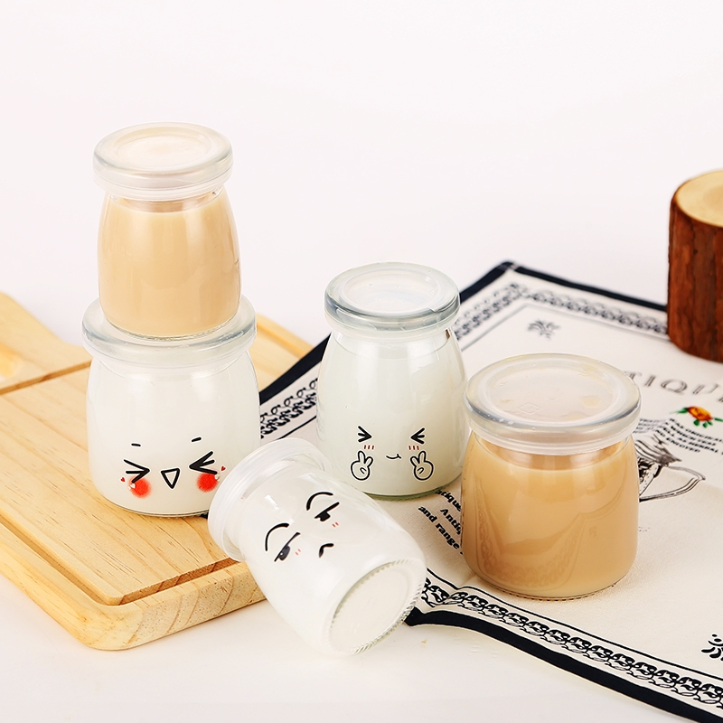 100ml Glass Pudding Jar Empty Honey Jam Yogurt Ice Cream Jar Reusable Glass Food Grade Bottle