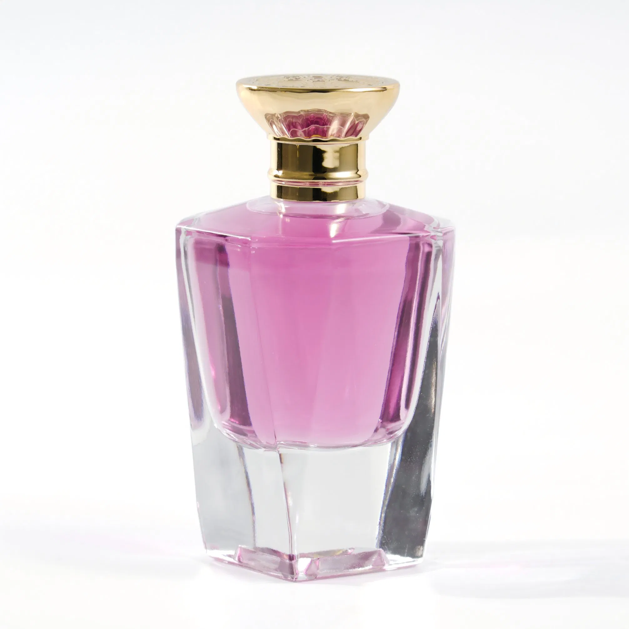 Big Capacity Square Glass Perfume Bottle Wholesale Gold Cap Luxury Custom Purple