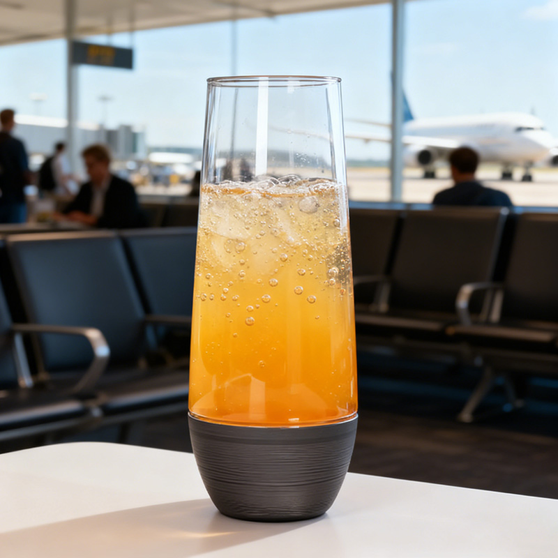 Colored Bottom Pet Stemless Glass 9oz Reusable Plastic Wine &amp; Cocktail Cups Bulk