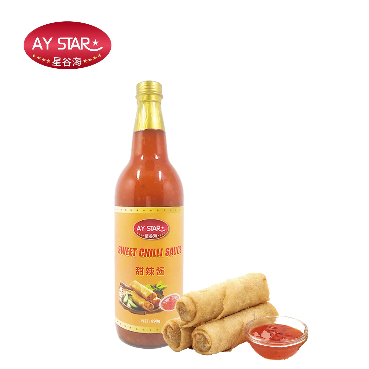 Glass Bottle Chinese Cooking Condiments Halal Food Sweet Chili Sauce 320g