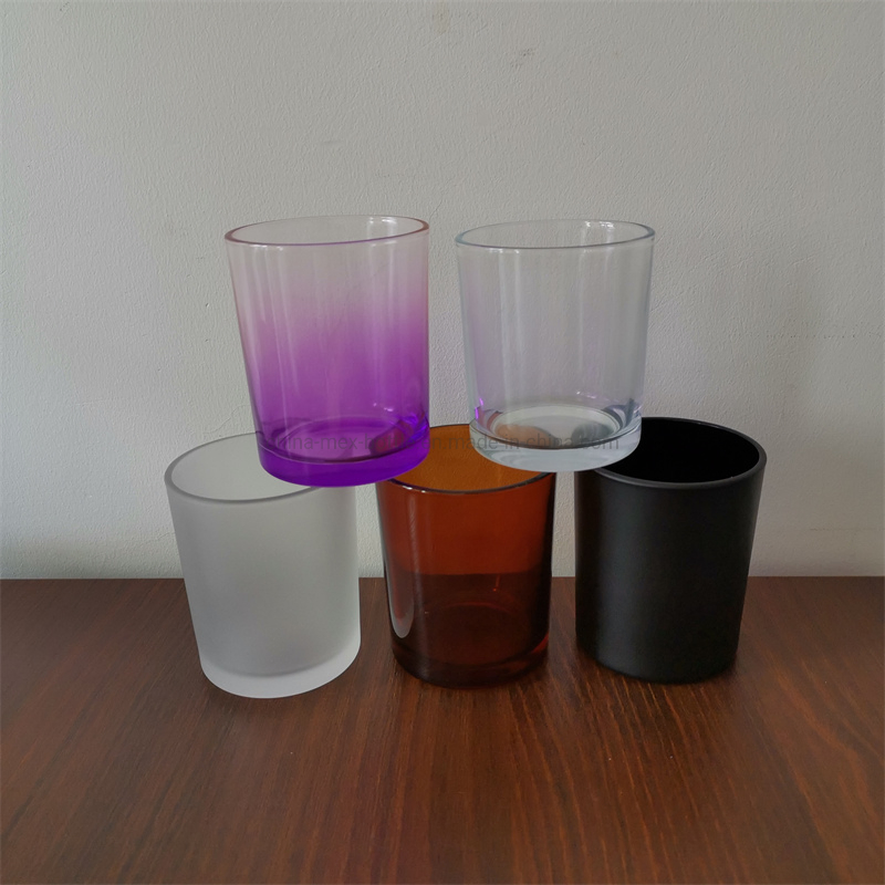200ml 300ml 430ml Color Frosted Glass Candle Jar Glass Jar for Fragrance Candle Making