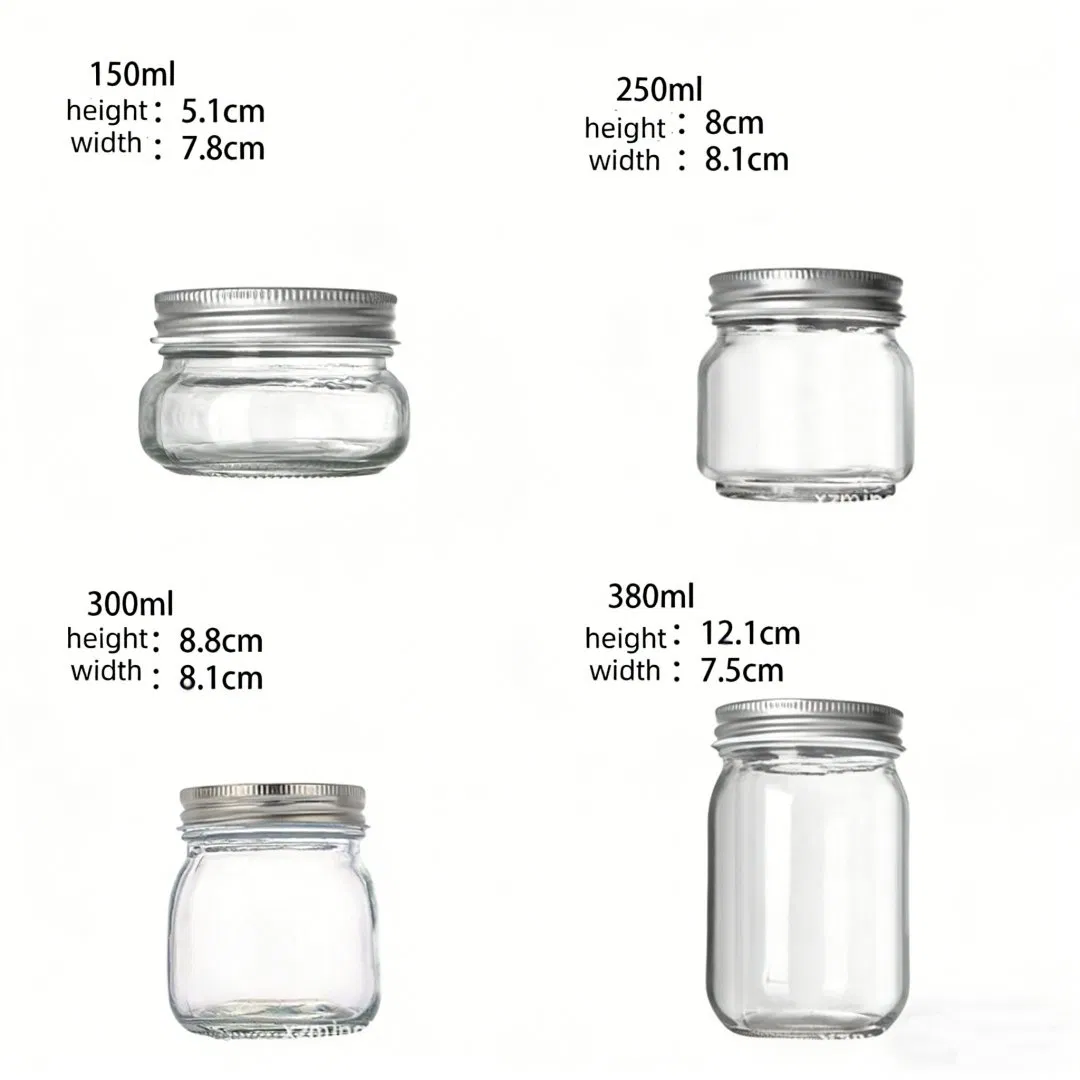 Wide Mouth Mason Jar with Airtight Lids and Bands 16oz Glass Container Jar for Canning Drinking Food Storage Spice Jars DIY