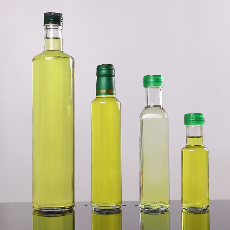 Wholesale 100ml 250ml 500ml 750ml Round Glass Camellia Oil Sauce Vinegar Bottle