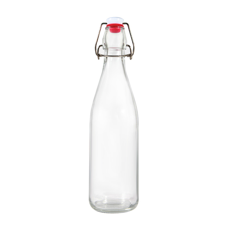 500ml 1L Transparent Glass Swing Top Glass Beverage Juice Brewing Bottle for Wholesale