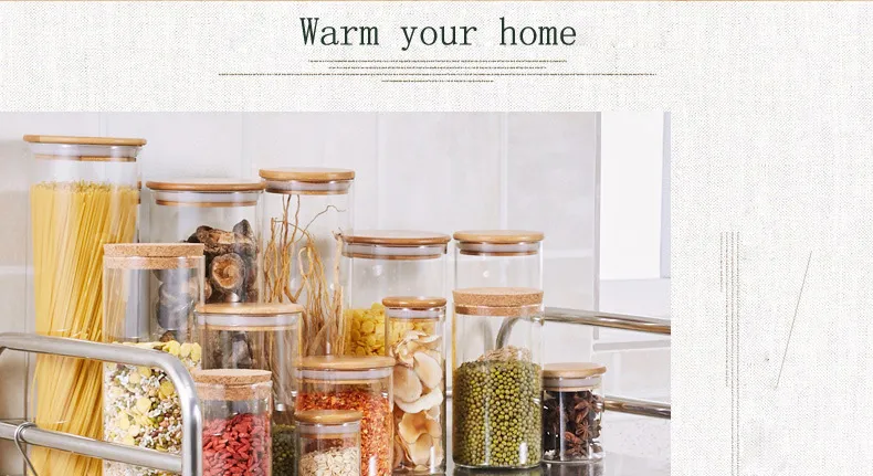 Glass Bottle with Bamboo Cap