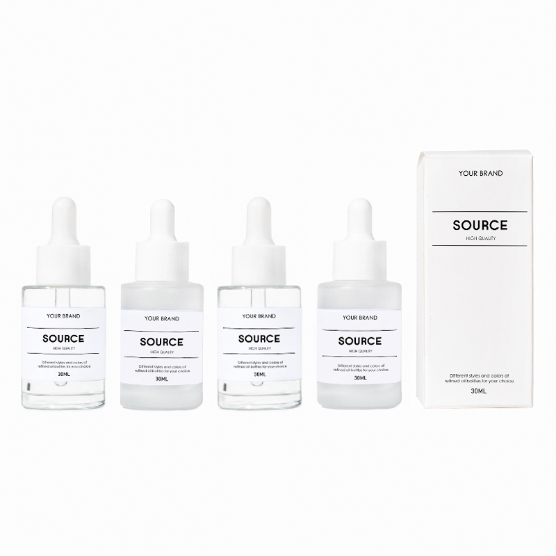 Csutomize Colored 30ml Cosmetic Glass Bottle with Dropper for Essential Oil Lotion Serum