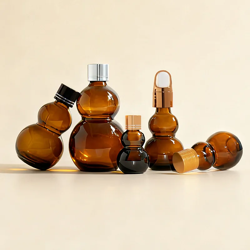 Amber Glass Bottle Detail