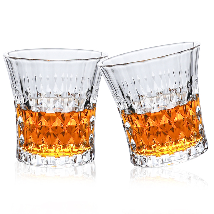 Free Sample Elegant Crystal Glass Embossed Personalized Whiskey Wine Shot Glasses Drinking Cup Drinkware Whisky Tasting Glass