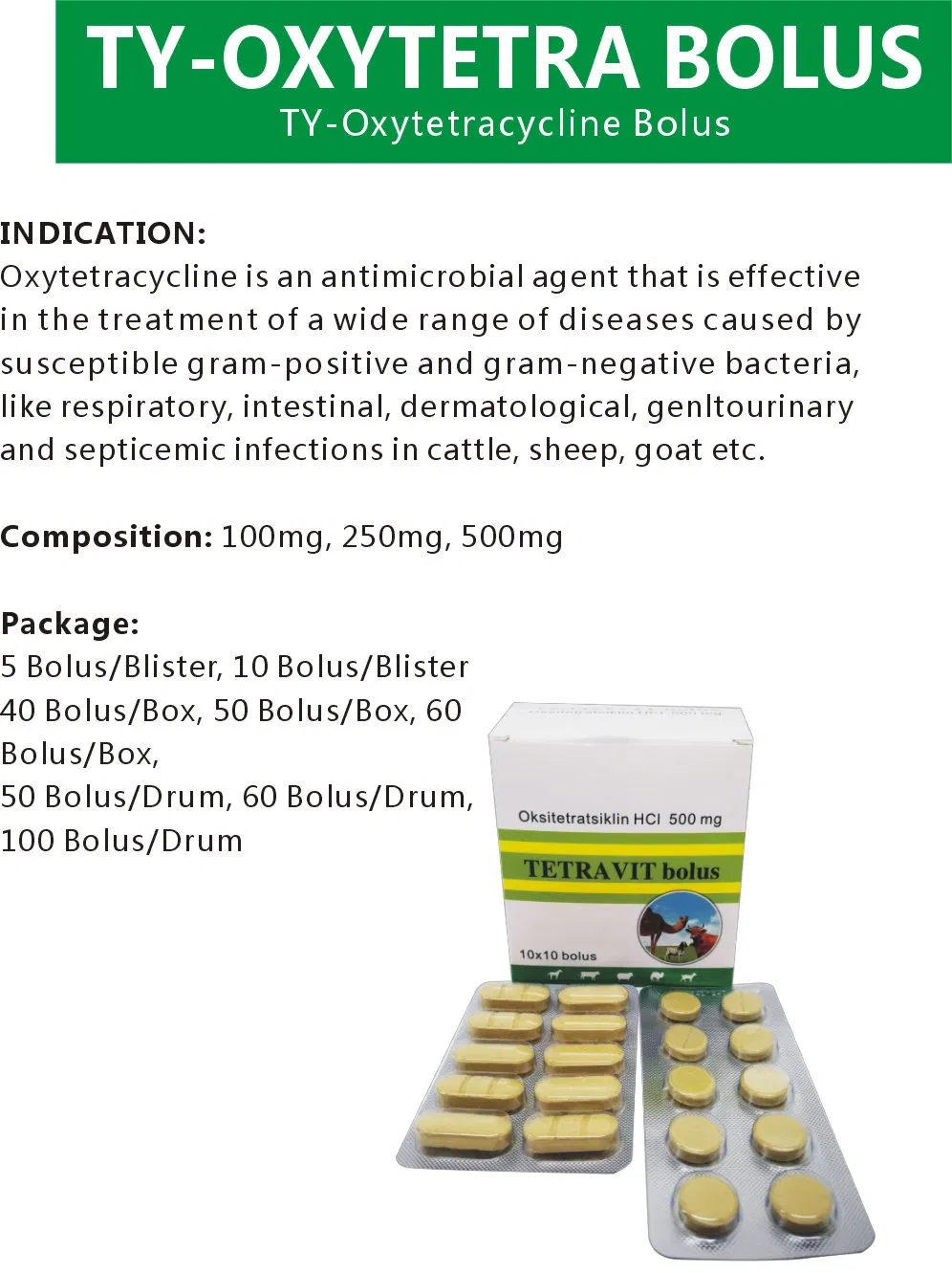 Antibacterial Anti-Inflammatory5% Oxytetracycline Injection Animal Medicine Veterinary Hot Sale High Quality Animal Medicine