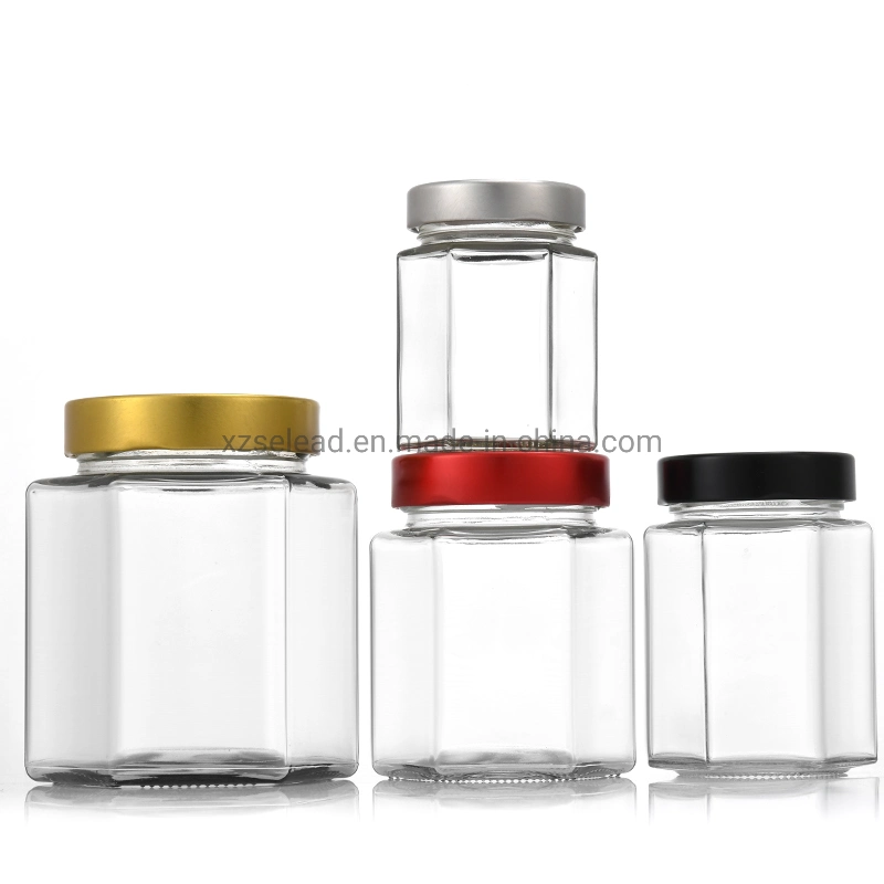 Customizable Straight Sided Ergo Clear Glass Honey Jars for Food Storage 35ml 100ml 380ml 730ml 212ml 314ml