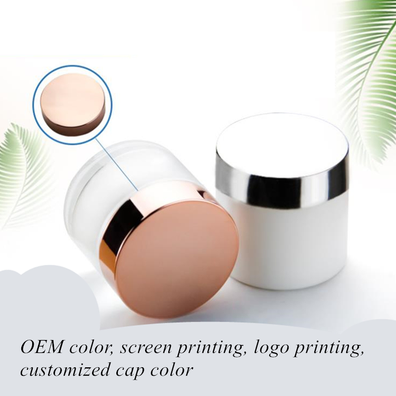 OEM Colored Black White Glass Jar 60g with Silver Rose Gold Lid for Face Cream