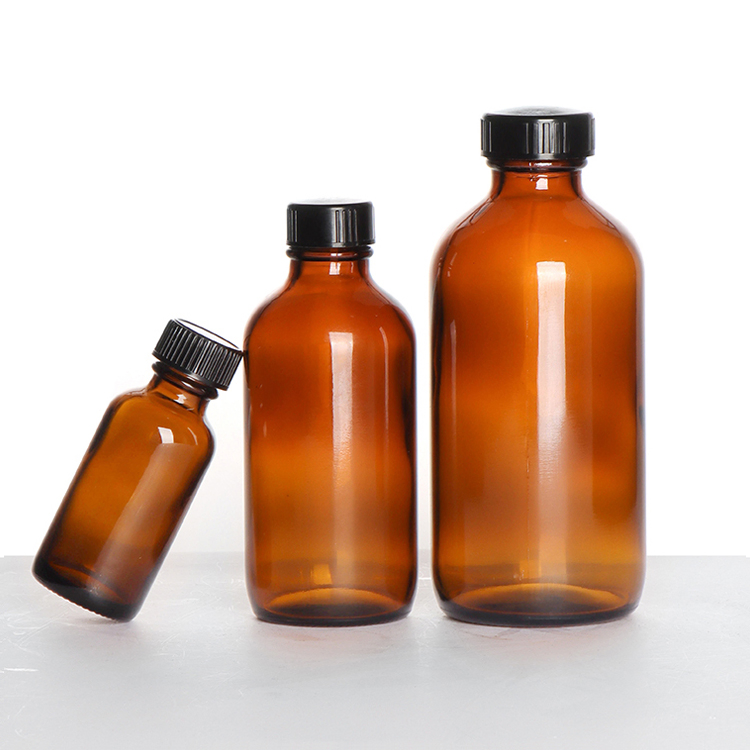 15ml 30 Ml 60 Ml 120 Ml Clear Empty Boston Essential Oil Bottle Round Glass Hair Oil Dropper Bottles 30ml with Gold Dropper Lids Glass Bottle with Bump Cosmetic