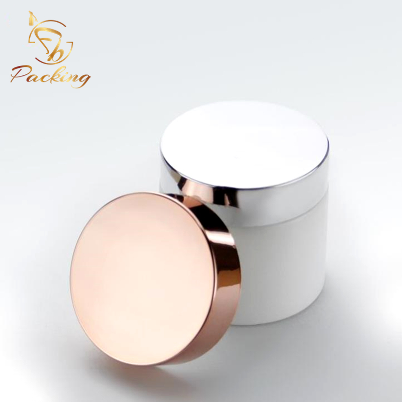 OEM Colored Black White Glass Jar 60g with Silver Rose Gold Lid for Face Cream