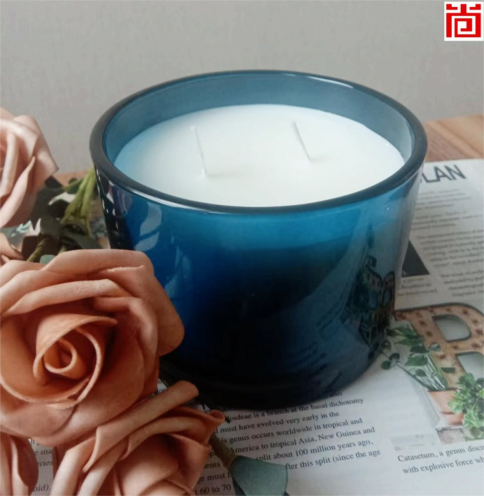 Round Glass Candle Jar with Metal Lid for Home Decor