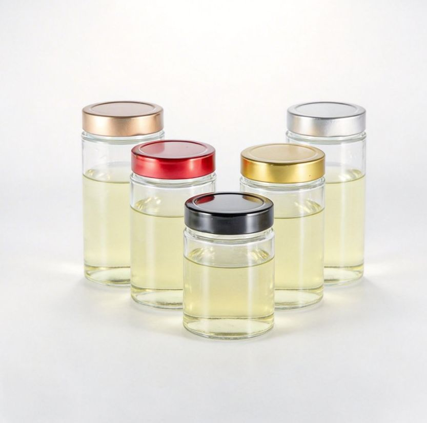 Customizable Straight Sided Ergo Clear Glass Honey Jars for Food Storage 35ml 100ml 380ml 730ml 212ml 314ml