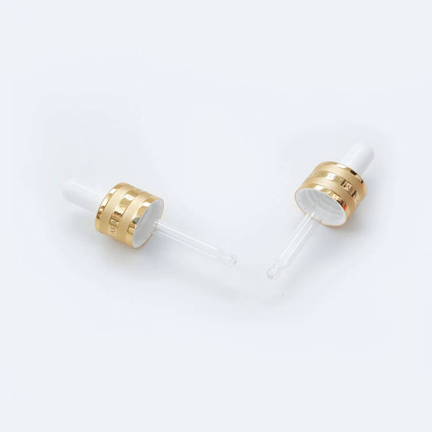 Wuxi Factory 18mm 20mm Custom Made Essential Oil Bottle Electrolytic Aluminum Dropper Cap Assembly 22mm 24mm Aluminum Collar with Rubber Head and Glass Pipette