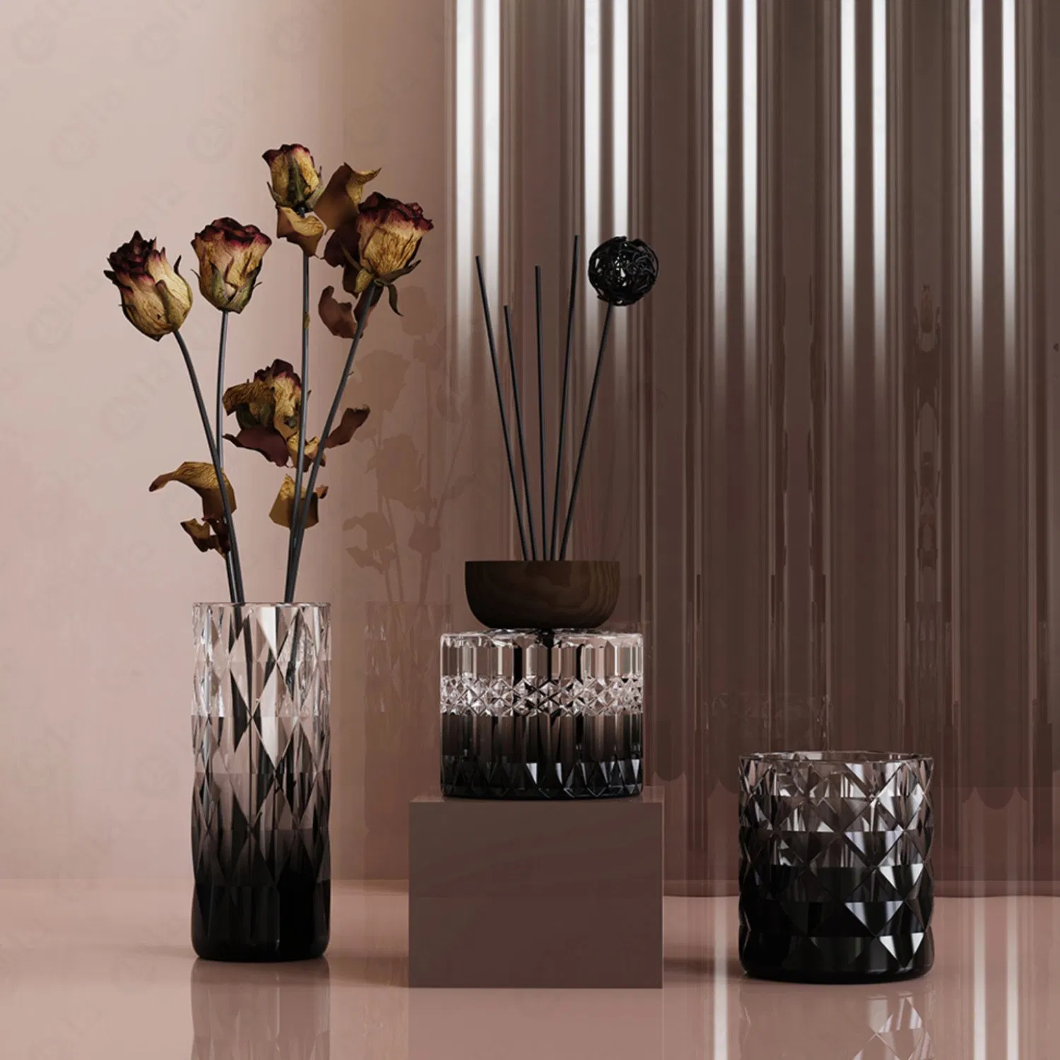 Custom Luxury Essential Oil Aromatherapy Aroma Empty Glass Reed Diffuser Bottle