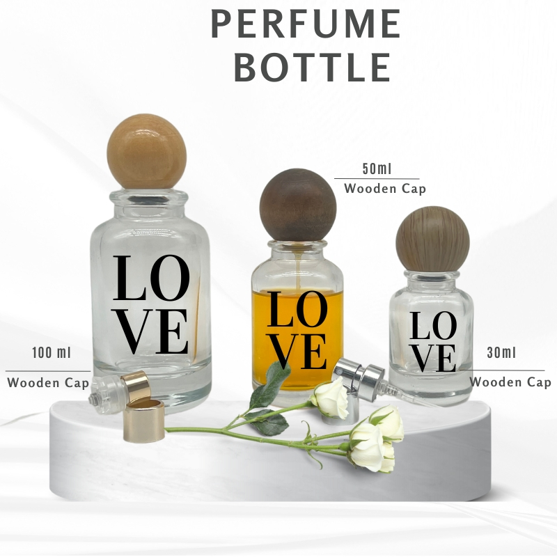 Matte Black Glass Perfume Bottle with Custom Logo Printing Empty &amp; Refillable